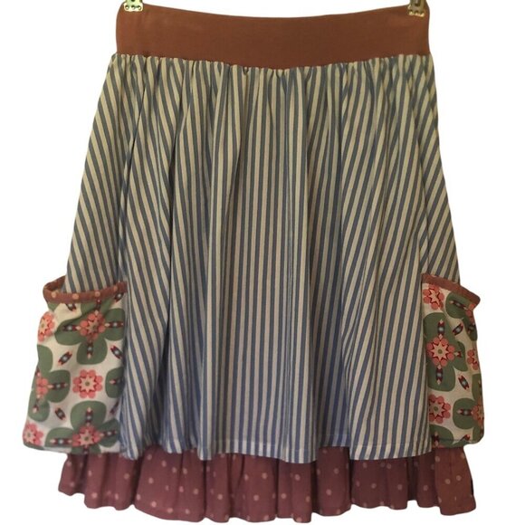 Matilda Jane mixed-print midi skirt w/ pockets sz S - Picture 2 of 9